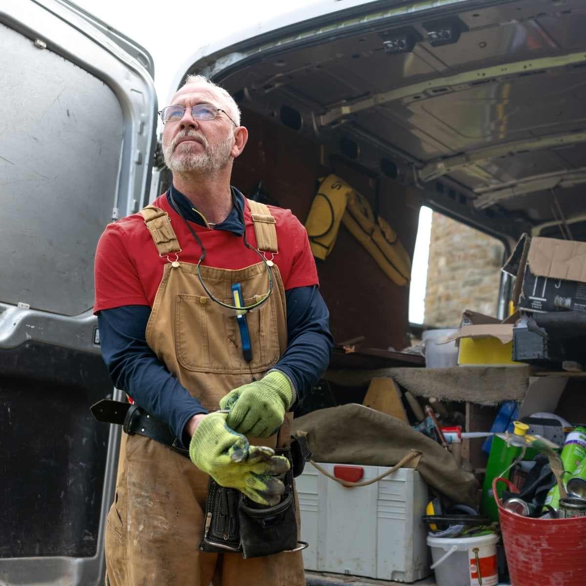 home service professional working in the site