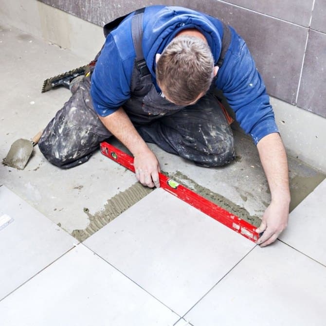 home service professional working in the site