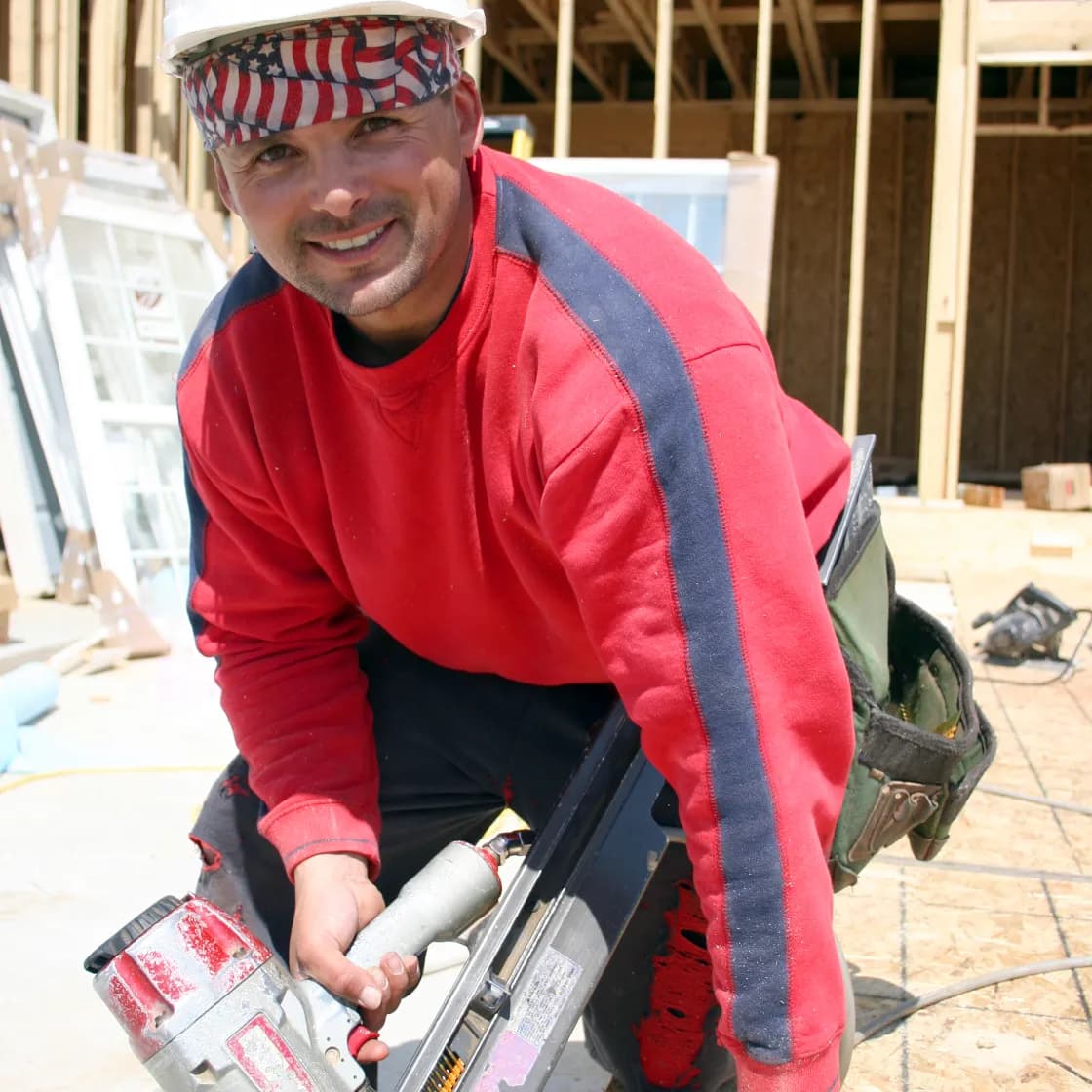 home service professional working in the site